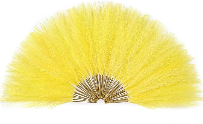 Serwalin 60 PCS Pampas Grass, 17.7" Pampas Grass Decor, Artificial Pampas Grass Bulk Vase Filler Flower Arrangement for Wall Decor Home Wedding Party Decor, Lemon Yellow