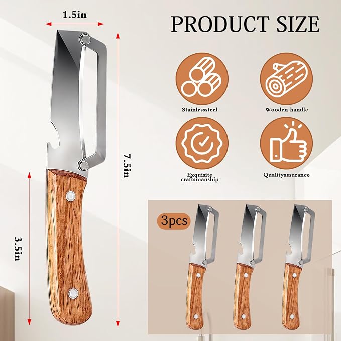 3pcs 2 In 1 Multi-Functional Vegetable Peeler With Bottle Opener, Stainless Steel Kitchen Tool With Wooden Handle, Premium Vegetable Peeler Suitable For Potatoes, Apples, Pineapples, Mangoes Cucumber