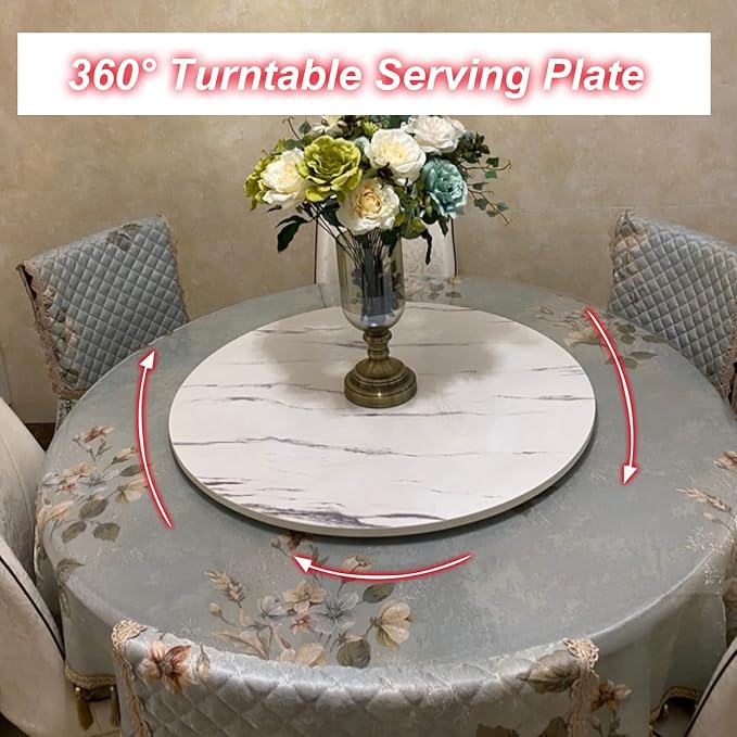 50-100cm Large Turntable Rotating Lazy Susan For Kitchen Dining Table Tabletop, Wooden Round Swivel Tray Smooth Easy To Clean, 360°, For Place Tableware, Partake Of Some Food (Color : Wood, Size : Ø