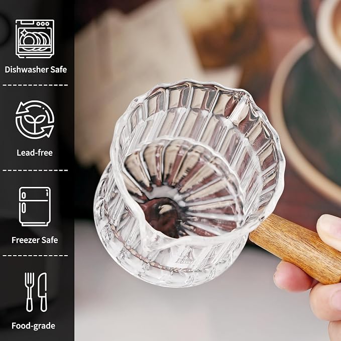Espresso Shot Glass, 120 ML Cups With Handle and Dual-Scale, V-Shaped Mouth