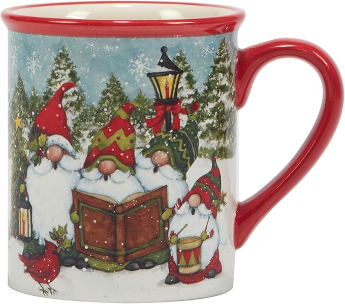 Certified International Christmas Gnomes 16 oz. Mugs, Set of 4 Assorted Designs