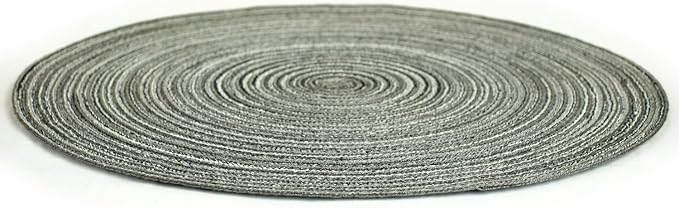 DII Tabletop Collection, Variegated Round Placemat, Round, 15" Diameter, Black, 6 Piece