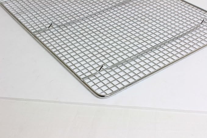 TrueCraftware- 20-1/2" X 14-1/2" Footed Wire Icing/Cooling Rack Chrome Plated Set of 2- Baking Rack Cookie Cooling Racks Square Wirefor Baking Cooking Cake Rack for Pies Cookies Pastries Cakes Meat
