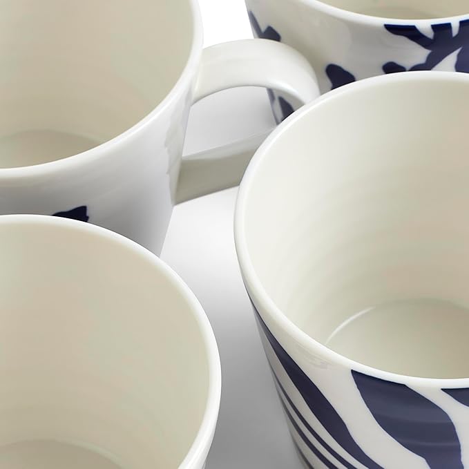 1815 Pacific Mug 13.5oz Mixed Patterns Blue Set of 4