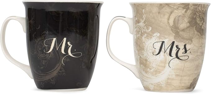 Dicksons Where You Go Mr. and Mrs. Ruth 1:16 18 Ounce New Bone China Coffee Mug Set of 2