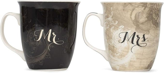 Dicksons Where You Go Mr. and Mrs. Ruth 1:16 18 Ounce New Bone China Coffee Mug Set of 2