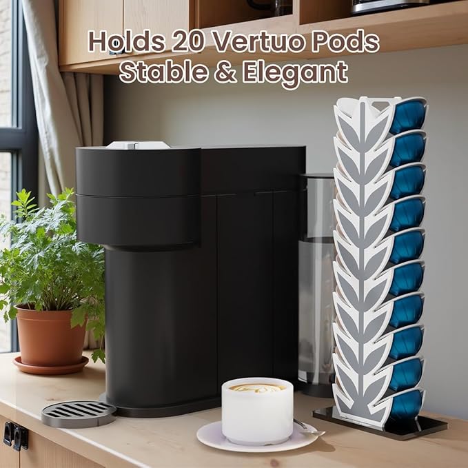 Coffee Pod Holder Stand for Nespresso Vertuoline Capsules，20 Pods Organization Storage - Ideal for Small Kichen Counter and Coffee Bars