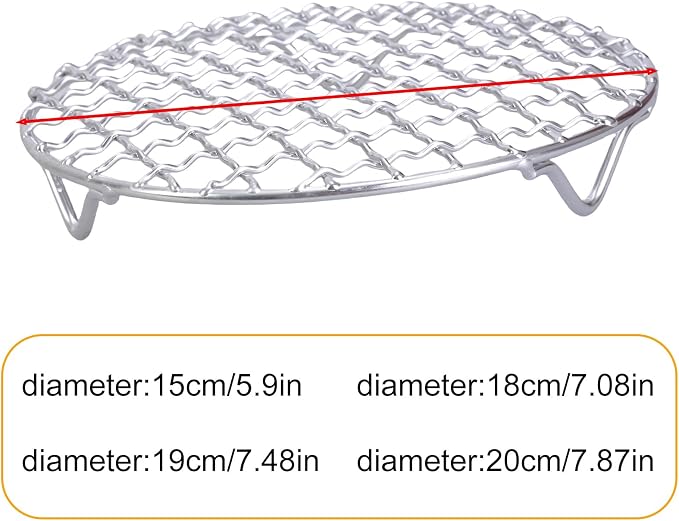 Multifuntional Round Cooling Rack Professional Barbecue Meshs Stainless Steel Texture Suitable for Baking and Grilling Oven Grills Sheet