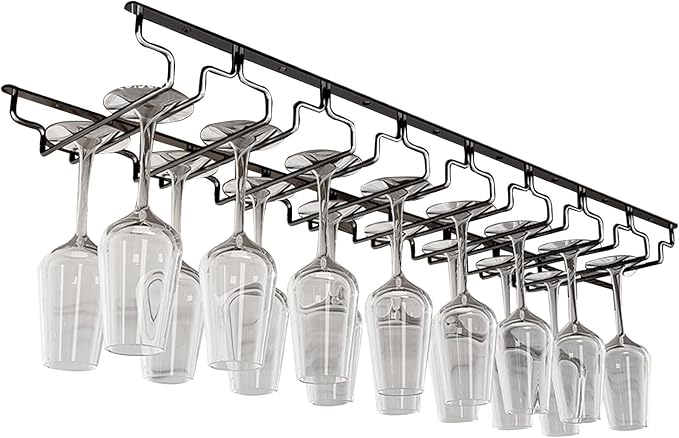 Wine Glass Rack - Under Cabinet Wine Glass Holder Stemware Storage Racks, Hanging Wine Glass Holder for Kitchen Bar Pub (Size : 91x22.5x5.5cm)