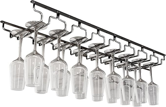 Wine Glass Rack - Under Cabinet Wine Glass Holder Stemware Storage Racks, Hanging Wine Glass Holder for Kitchen Bar Pub (Size : 91x22.5x5.5cm)