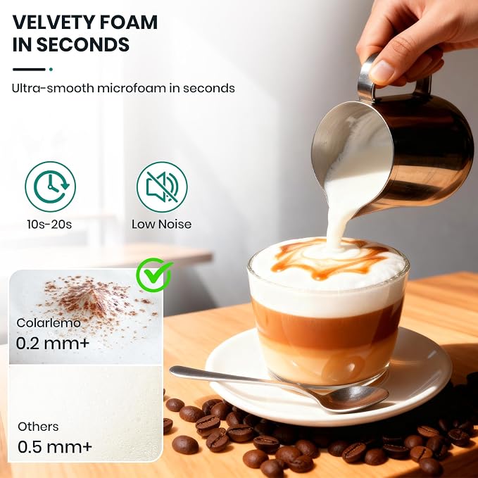 Colarlemo Milk Frother Handheld Rechargeable, Frother Wand Drink Mixer Electric Whisk for Coffee, Detachable With 3 Stainless Whisks, Hand Mixer for Lattes, Cappuccino, Matcha, Egg, No Stand, Beige