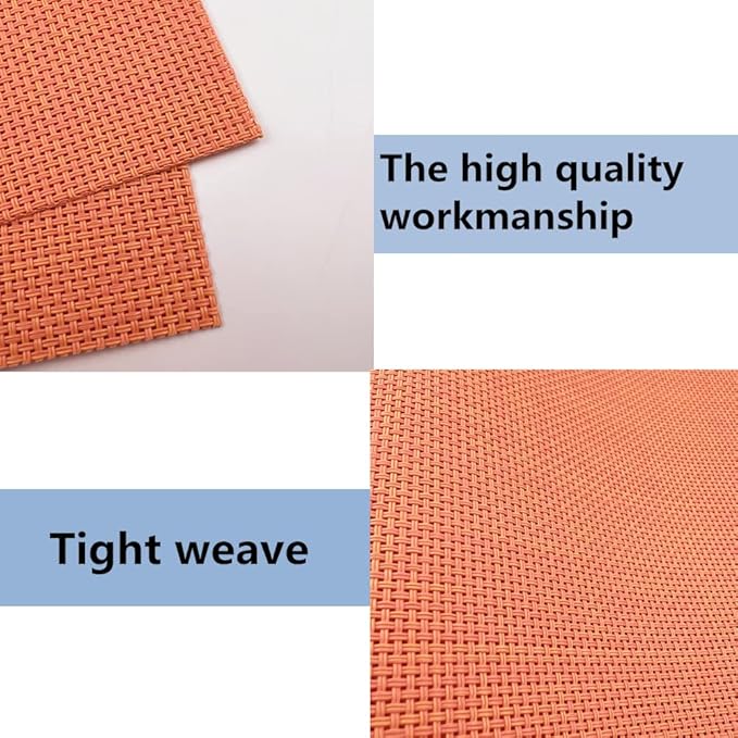 WAZAIGUR Placemats,Easy to Clean Crisscross Woven Vinyl Place Mats Durable Non-Slip Heat Resistant Table Mats,Placemats for Kitchen Table (Orange, 4)