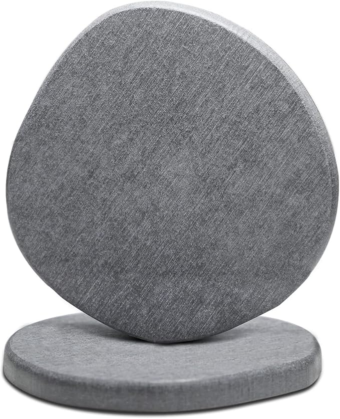 Diatomaceous Earth Coasters,3.9"x3.9", Quick-Dry, Absorbent, Heat-Resistant, Modern Stone Design, Dark Gray, Irregular Shape (2, Grey)