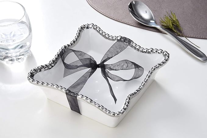 Pampa Bay Salerno Porcelain Cocktail Napkin Holder, White