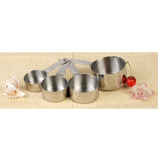 Thunder Group SLMC2414 Stainless Steel Measuring Cup Set, 1/4, 1/3, 1/2, 1Cup