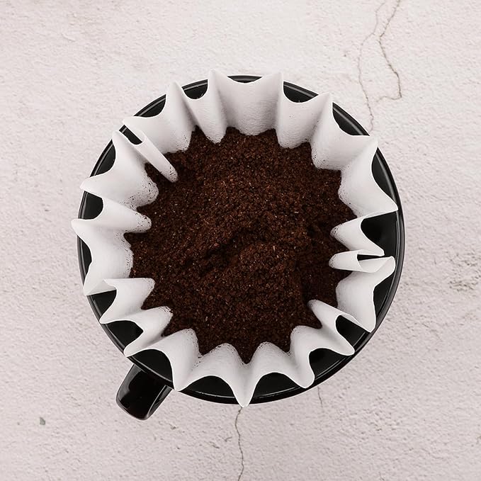 EUSOAR Mini Coffee Filters, 1-2 Cup Pack of 50 Small Size Disposable White Unbleached Replacement Basket Coffee Filters Paper Sheets, for Home Commercial Dripper Pour Over and Drip Coffee Makers