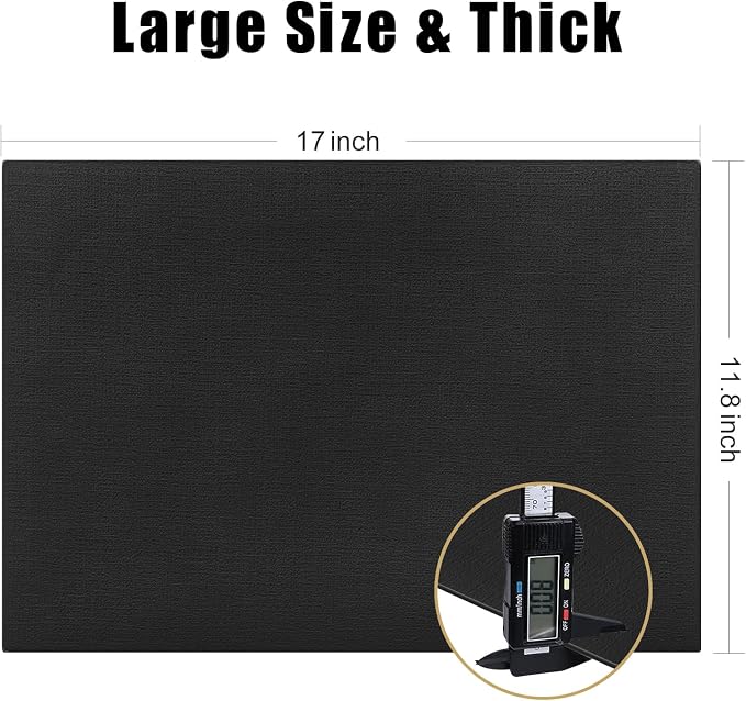 Homaxy Faux Leather Heat Resistant Placemats for Dining Table Set of 8, Waterproof Wipeable Washable PU Table Mats, Easy to Clean Anti-Slip Place Mats, 11.8" x 17", Black