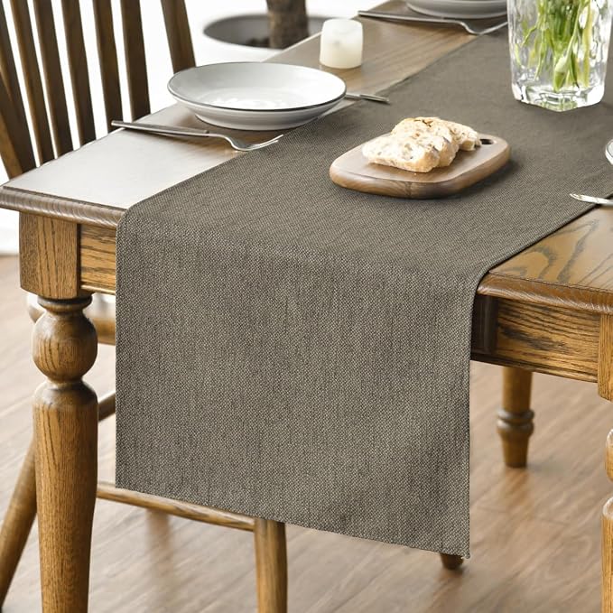 Artoid Mode Coffee Brown Table Runner, Seasonal Fall Washable Kitchen Dining Table Decoration for Home Party Decor 13x36 Inch