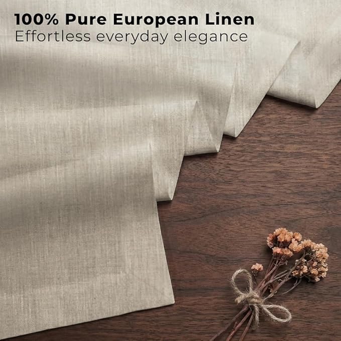 Classic Linen™ by D'Moksha Natural Table Runner 72 Inches Long, 100% Pure Linen, 14 x 72 Inch Table Runner for Dresser, Dining- Summer, Father's Day