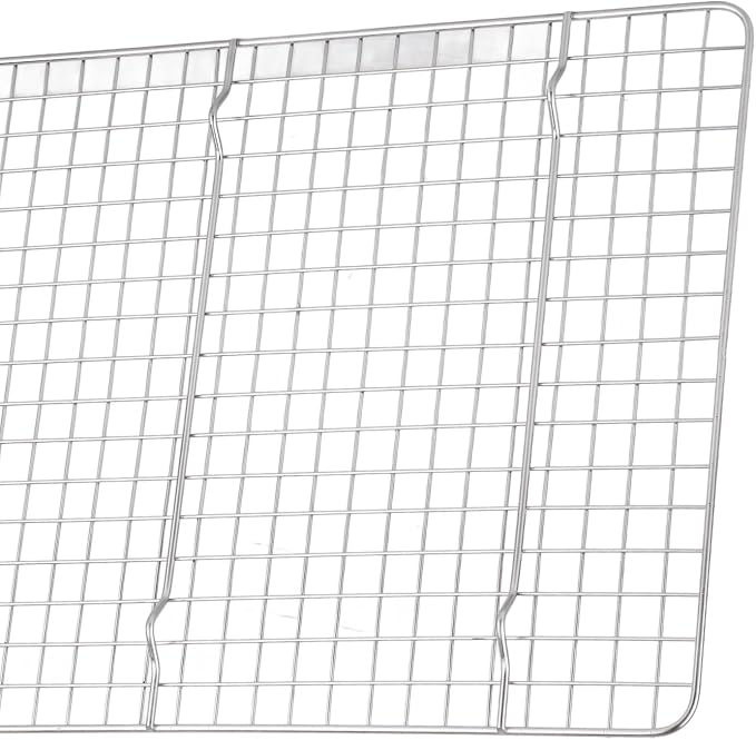 Checkered Cooling Rack, 304 Stainless Steel Wire Grid, 14.8 x 9.8 Inch - Deformation Resistance, Rust Proof, Perfect for Baking and Home Bakery Use