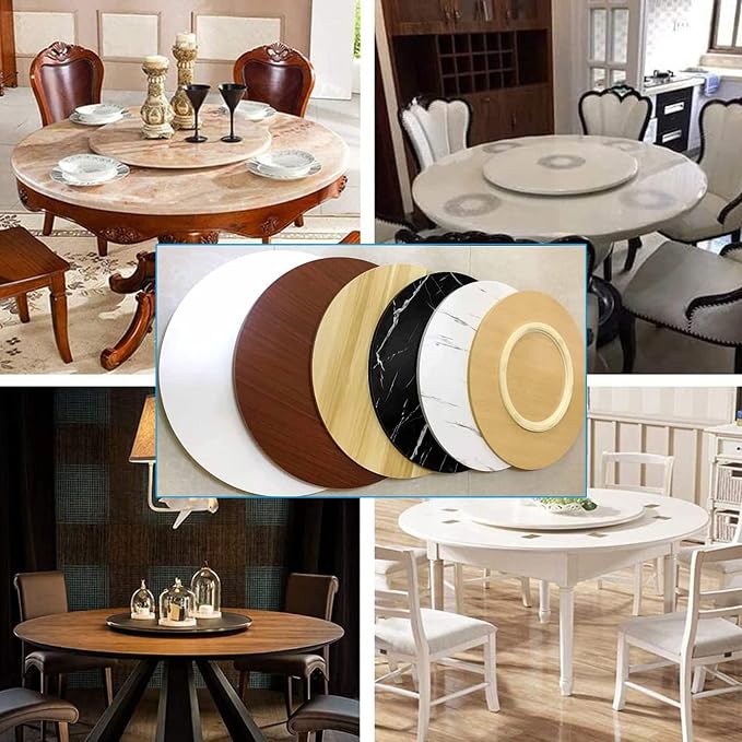 Round Wooden Serving Plate 360° Rotating Turntable - For Kitchen Dining Table Swivel Serving Trays, Round Lazy Susan Turntable Ø20inch-39inch, One-piece, Stable Rotation (Color : Wood, Size : Ø70cm(