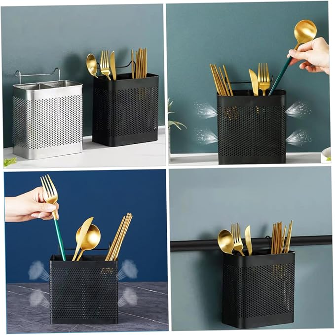 Stainless Steel Chopstick Holder Utensil Organizer for Home Kitchen Elegant Design Keeps Cutlery Neat and Accessible for Stylish Kitchen Decor Matte