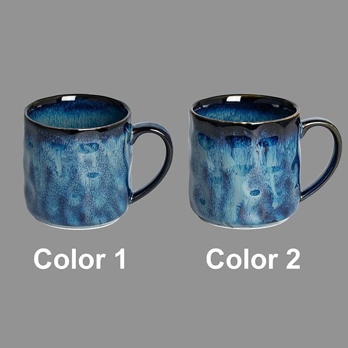 Ceramic Coffee Mugs - 12 Ounces Ceramic Mugs - Tea Cups with Handle - Funny Cappuccino Cups - Dishwasher Safe, Set of 4