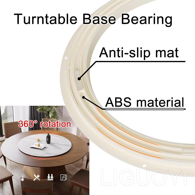 LIGUOYI Turntables for Dining Table Round Wood Table Top 360° Rotating Board 50 60 70 80 90cm Dining Table Serving Turntable, Lazy Susan Share Food Spin Smoothly Home Dining