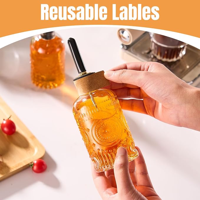 Baalaka 1 Pack Glass Coffee Syrup Dispenser Bottles 7 OZ, Simple Syrup Bottles with Metal Pour Spout, Syrup Dispenser for Coffee Bar Accessories for Maple Honey Syrup Oil and Sauces