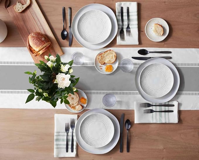 Grey Table Runners Stripes Table Runner Dresser Scarves 72 inches Long,Non Slip Modern Decortaive Table Runner Cover for Kitchen Dining Coffee Table Farmhouse Party Wedding