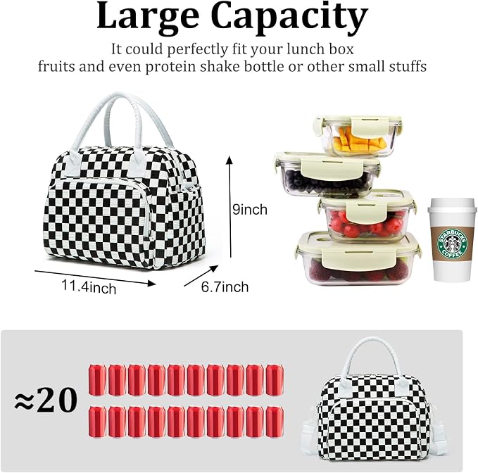 MEXS Insulated Lunch Bag for Women Men Large Reusable Lunch Box Adult Leakproof Portable Cooler Tote Bags for Work Picnic