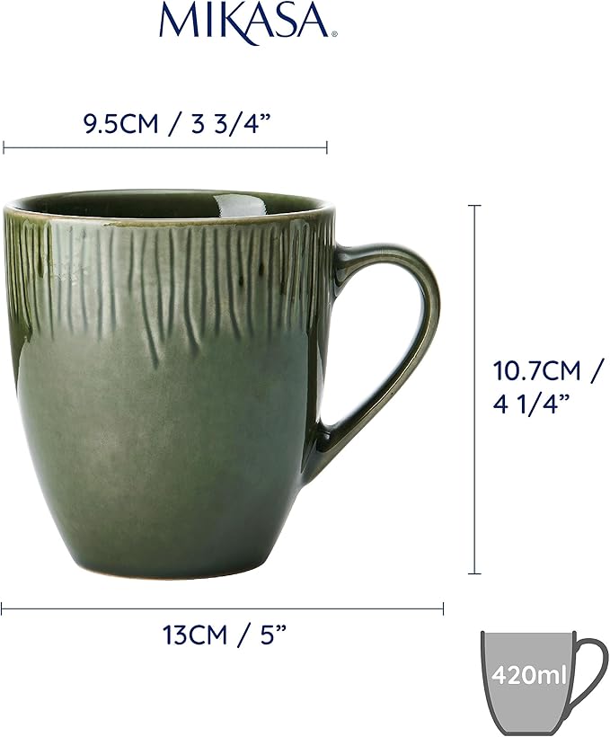 MIKASA Jardin 4pc Stoneware Mug Set, 420ml, Gift Boxed