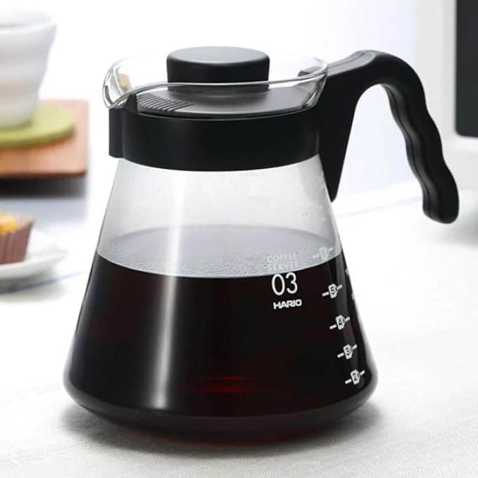 Hario V60 Glass Coffee Server, 1000ml, Black