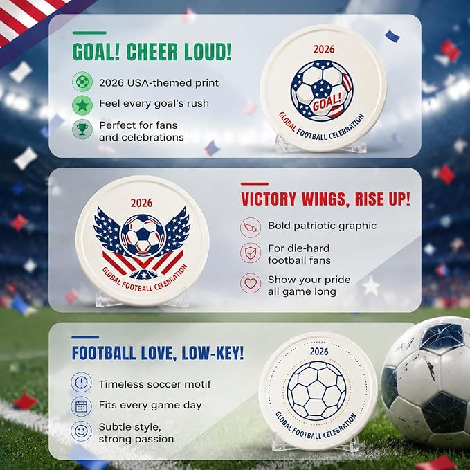 Y2026 Drink Coasters Set of 2 for The World Cup, Anti-Slip Thick Cork Absorbent Coasters with Raised Edge, Stone Drying Mat for Cups, Sink Tray, Soap Dish & Small Plants (2PACK 4X4X0.39 in_footable)
