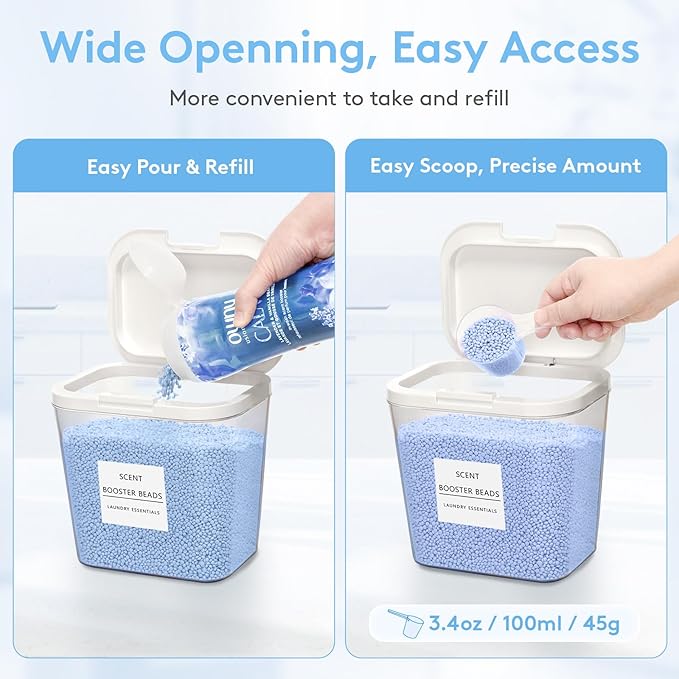 Lifewit Laundry Pods Container with Pop-up Lid, Laundry Room Organization, Dryer Sheet Holder for Washing Powder Scent Booster Beads, 2700 ml/0.72gal,2 Pcs