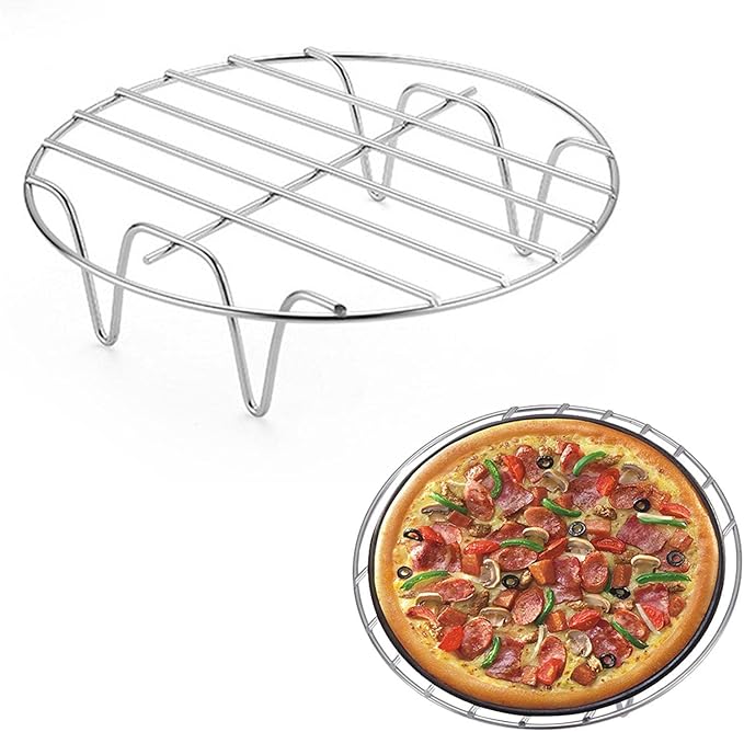 6/7/8 Inch Cooking Rack Round Stainless Steel Baking And Cooling Steaming Rack,Round Air Fryer Rack,Fits Air Fryer/Stock Pot/Pressure Cooker/Round Cake Pan (Eight-inch)