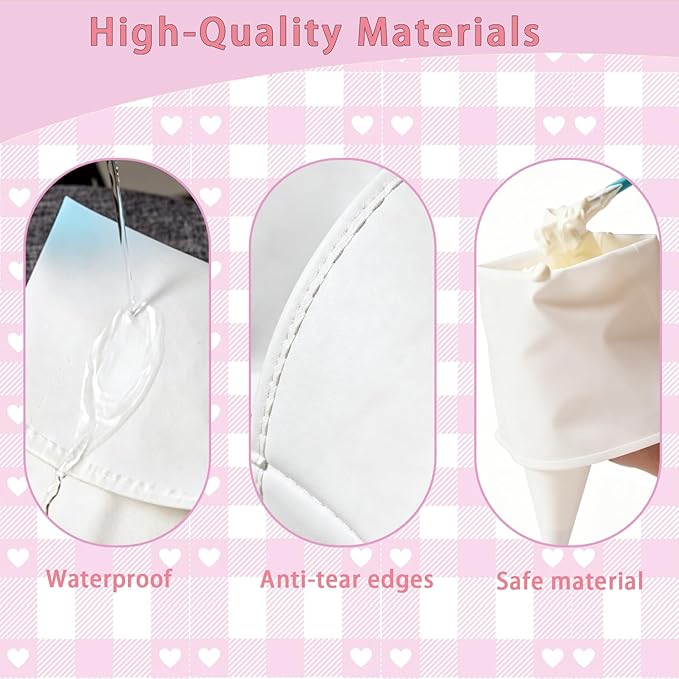 Reusable Piping Bags and Tips Set – 23Pcs Pastry Bag Kit: 4 Cotton Icing Bags (2x14in, 2x16in), 6 Stainless Steel Tips, Couplers, Brush – Cake Decorating Supplies for Beginners, Cupcakes, Cookies