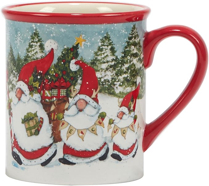 Certified International Christmas Gnomes 16 oz. Mugs, Set of 4 Assorted Designs