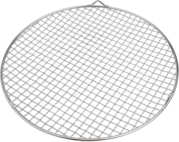 Stainless Steel Round Cooling Rack Wire Baking Grill Sheet Rack with 3 Legs for Pies Cakes Biscuits Pizza Barbecue Grilling Drying Steaming Draining Water Kitchen Tools Silver(35cm)