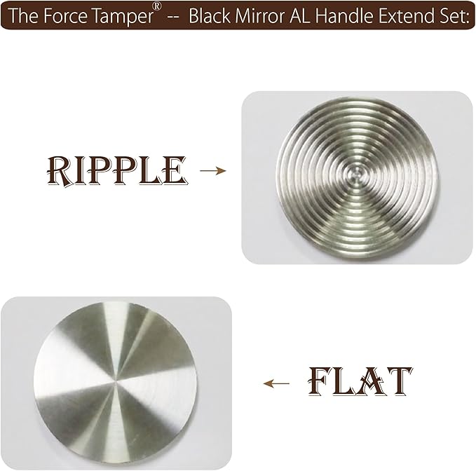The Force Tamper Automatic Impact Coffee Tamper Adjustable Const Pressure and Autoleveling Extend Set New (Jelly-Black Mirror AL, 53.00mm)