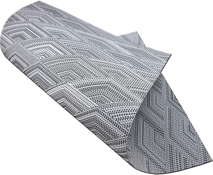 Druable Placemats Set of 4, Plastic Heat-Resistant Non-Slip Vinyl Place Mats Washable Easy to Clean Indoor Outdoor (18"x12", Dark Grey)