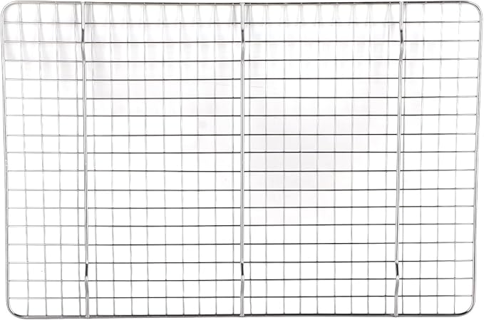 Checkered Cooling Rack 304 Stainless Steel Baking Wire Rack 14.8 x 9.8 in grid design deformation resist fits oven pan for home bakery bread cake cookies