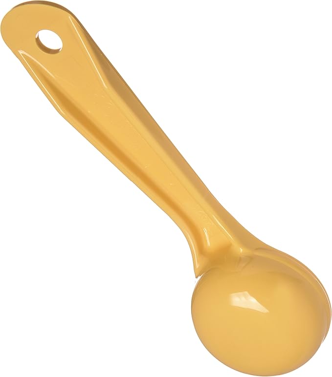 Carlisle FoodService Products Measure Miser Solid Measuring Spoon with Short Handle, 1 Ounce, Yellow (Pack of 5)