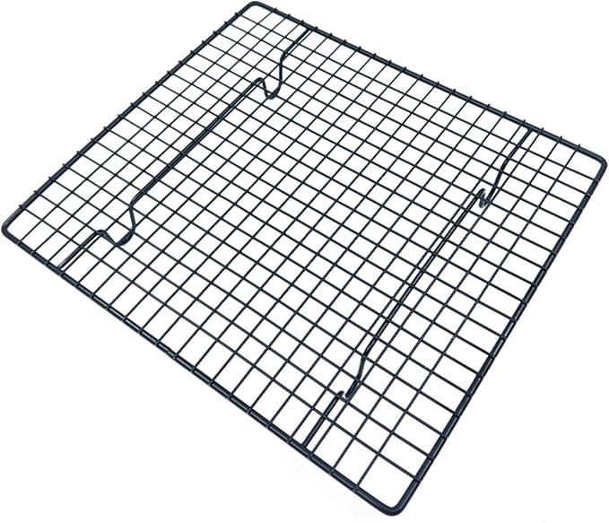10x9in Cooling Racks - 2pcs, Stainless Steel Cooling Racks for Cooking and Baking, Large Portable Roasting Grilling Drying Cookie Cooling Rack for Kitchen, Oven & Dishwasher Safe (Black)
