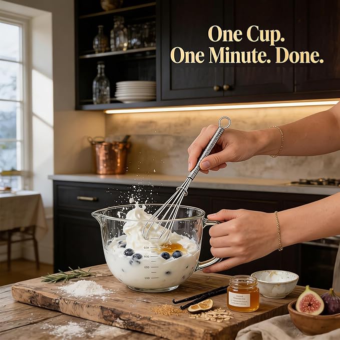 Anaeat Mini Wire Whisks, Set of 4 Portable Stainless Steel Kitchen Tiny Whisk & Egg Beater with Thick Wire - Sturdy Small Mixing Balloon for Cooking, Blending, Whiping, Beating and Stirring (5" + 7")