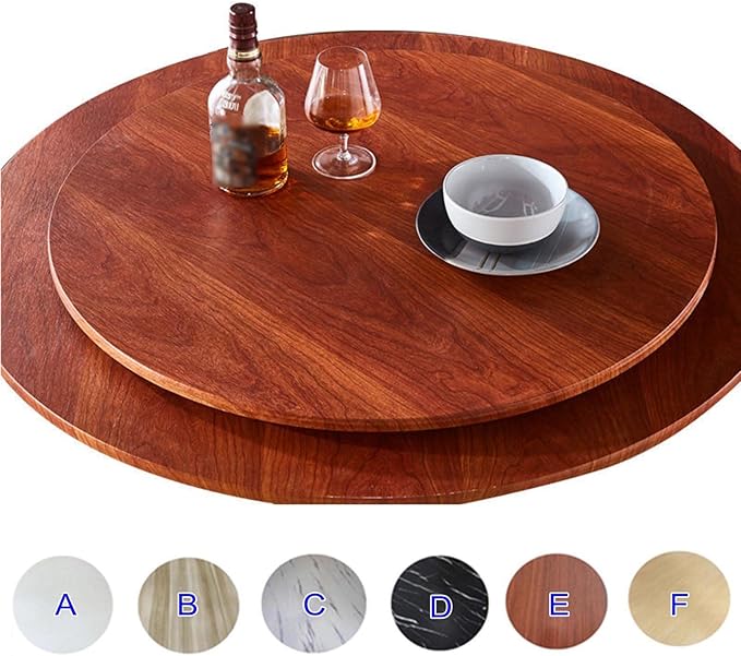 LIGUOYI Rotating Board Lazy Susan Round Wooden Turntable Diameter 70cm 80cm 90cm, Handmade Wood Serving Tray, 360° Rotate Kitchen Turntable Serving Plate for Home Dining (Color : F, Size : 70CM)