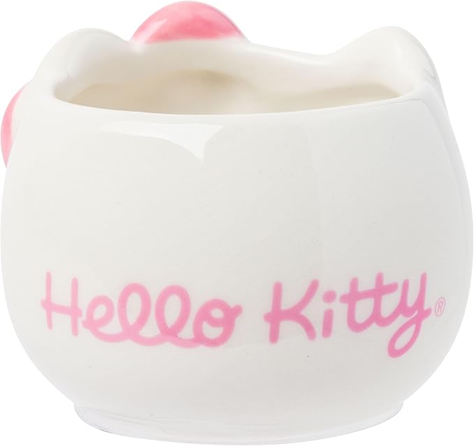 Silver Buffalo Sanrio Hello Kitty Different Color Bows 4 Pack Ceramic 3D Sculpted Mini Cup Set, Perfect as a Sugar, Cream, or Milk Set, 3.5 Ounces