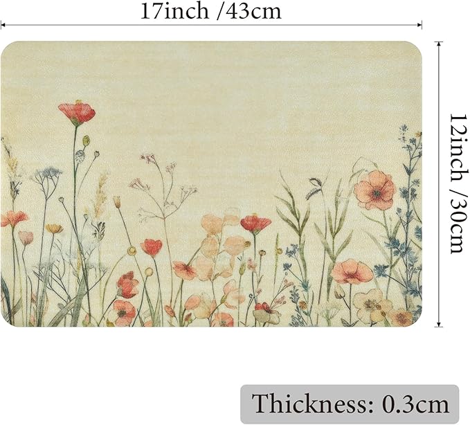 Vinyl Placemats Set of 8-12x17 Inch - Heat Resistant Washable Place Mats Waterproof Non-Slip Wipeable Table Mats for Dining Table Decor, Indoor/Outdoor Plastic Mat