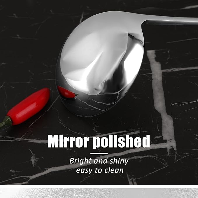 7.9'' Gravy Ladle Stainless Steel Silver Small Ladle Sauce Soup Ladles Mirror Polished Kitchen Utensil for Spooning Gravy Sauce Soup