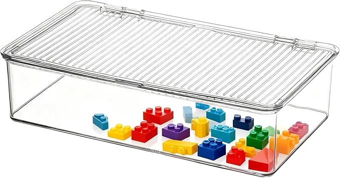 Transparent Storage Box, Stackable Design, Small, Medium, Dustproof Desktop Organizer, Clear Organizer Bins, Easy Wipe Clean, For Bathroom, Kitchen, Home, Dorm